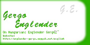 gergo englender business card